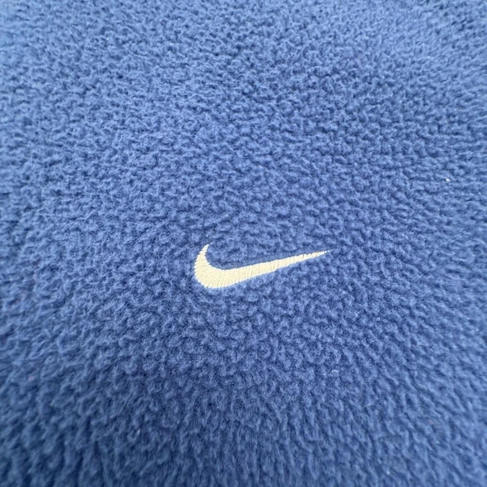 Nike Jacket Kids‎ Small Blue Fleece Full Zip Stand Collar Logo Pockets Winter